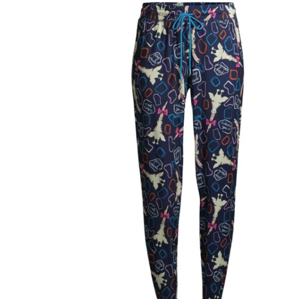Pajama jogger pants womens new size M 8-10 Hey There 95% polyester